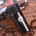 Premium dark brown stainless steel vacuum coffee mug featuring a secure push-button lid - 380ml / Gen 1 Style / Brown