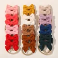 Assorted colors of soft nylon baby headbands with delicate fabric bows for infants - Multicolor Set