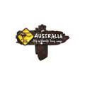 Hand-painted Australia souvenir resin refrigerator magnet featuring a kangaroo road sign - Cairn Road Sign