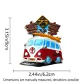 Australian souvenir resin painted fridge magnet with camper van and road signs - Perth Vintage Bus