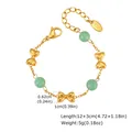 Specifiche dettagliate su dimensioni e peso per bracciale dorato per bambini con fiocco - Bambini-Fiocco Avventurina (BR-2194G04) / Oro