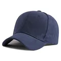 Casquette de baseball en faux daim bleu marine de qualité supérieure au design épuré - Réglable / Bleu marine