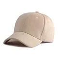 Minimalist beige suede baseball cap for sun protection and warmth in a classic design - Adjustable / Beige
