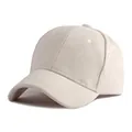 Soft suede baseball cap in minimalist cream beige for men and women - Adjustable / Off White