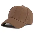 Minimalist brown suede baseball cap for men and women featuring a classic design - Adjustable / Coffee