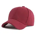 Classic wine red suede baseball cap for men and women with minimalist plain design - Adjustable / Rose Red