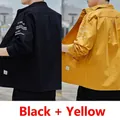 Durable men's workwear shirt jacket available in stylish black and yellow colors - Black + Yellow