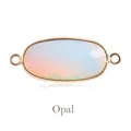 Oval faceted opal connector charm for necklace and bracelet making - Opal (Synthetic)