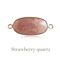 Faceted strawberry quartz natural stone connector charm for jewelry making - Strawberry Quartz