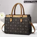 Elegant large capacity brown monogram shoulder handbag for women commuting - 29*12*22cm / Coffee & Bronze