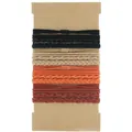 Handmade bohemian style elastic hair tie set featuring braided textures and earth tones - Flat Braided Style - 4 Colors Mixed - Long Card