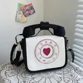 Creative retro rotary telephone shaped crossbody bag in black and white PU leather for women - Small / 20x16x10cm / Black and White