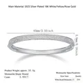 S925 sterling silver moissanite bangle, 65mm diameter, 18K gold plated detail - Cosmic Trajectory (B13142) + GRA/Black Card / 50*60mm