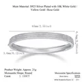 S925 sterling silver moissanite bangle with triple row round cut stones - Starlight Amusement (B13168) + GRA/Black Card / 50*60mm