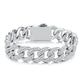 High-quality S925 sterling silver Cuban link bracelet with sparkling moissanite stones - Ice Cuban Link Bracelet (L17113) + GRA/Black Card / 50*60mm