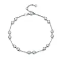 Exquisite sterling silver bracelet with sparkling moissanite stones and adjustable chain - Bezel Set Clear Moissanite Bracelet (L16921) + GRA/Black Card / 50*60mm