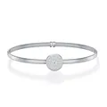Elegant sterling silver open bangle featuring a pavé-set Moissanite circular centerpiece. - Open Spiral Moissanite Bracelet (B16902) + GRA/Black Card / 50*60mm