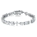 Sterling silver moissanite bracelet with multi-shape stones in a white finish - 16cm Multi-Shape Moissanite Bracelet (L16846-16cm) + GRA/Black Card / 50*60mm