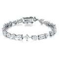 Sterling silver bracelet featuring multi-shape moissanite stones in a silver finish - 18cm Multi-Shape Moissanite Bracelet (L16846-18cm) + GRA/Black Card / 50*60mm