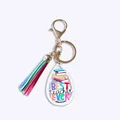 Teacher appreciation keychain with colorful tassel and Best Teacher Ever pendant - Subject Books Style with Long Tassel (6)