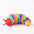 Colorful rainbow caterpillar fidget toy for sensory play and stress relief decompression - Large Rainbow Caterpillar with Red Head
