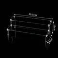 Transparent acrylic 2-tier display stand with 29.5cm length and 10cm height dimensions - Transparent (Length 30cm, 2 Tiers)