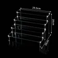 4-tier clear acrylic display stand with dimensions 29.5x26x20cm for desktop storage - Transparent (Length 30cm, 4 Tiers)