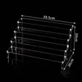4-tier transparent acrylic display stand for figures and jewelry, 39.5x20x26cm - Transparent (Length 40cm, 4 Tiers)