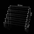 5-tier transparent acrylic tiered display stand with dimensions 39.5cm x 32cm x 25cm - Transparent (Length 40cm, 5 Tiers)