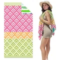Vibrant double-sided velvet beach towel with colorful geometric patterns for surfing - SMRSTJ-SM17 / 80*160cm (in Stock)