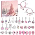 24-day DIY Christmas advent calendar jewelry set with pink charms and silver bracelets - RC487 Pink Series 31-Day Christmas Blind Box / Pink