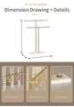 Goldener T-Bar Schmuckständer mit weißem Marmorfuß für Ohrringe und Ketten - Goldener Marmormuster-Basisstil (Neu Vorrätig)