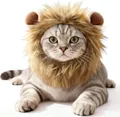 Realistische braune Löwenmähne Perücke für Katzen Halloween Haustier Kostüm Zubehör - Klein / Erdgelb