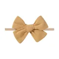Mustard yellow bow headband with soft elastic nylon band for babies and toddlers - Ginger Yellow Style (7)