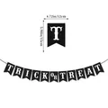 Black and white Trick or Treat Halloween banner with flags measuring 4.72 by 5.9 inches - Trick or Treat Swallowtail Banner