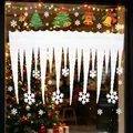 Decorazioni natalizie in schiuma a ghiacciolo e fiocco di neve per finestre e tetti - 68x36cm