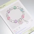 Sweet forest style crystal beaded bracelet with colorful beads and butterfly charm - Sparkling Butterfly Ice Multicolor