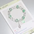 Sweet forest-style green and clear beaded bracelet with shell charm for women jewelry - Shell Ice Green
