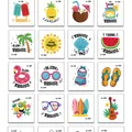 Juego de 20 pegatinas de tatuajes temporales impermeables de verano para niños - Serie de Brazos Temática Hawái