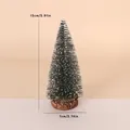 Miniature artificial snowy Christmas tree with natural wood base, 15cm height decoration - No.20 - 15cm Simulated Snow Scene Christmas Tree