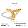 Gold-plated stainless steel waterproof ring with organic shell water droplet design - Water Drop Shell Shape Style (JDR0104002)
