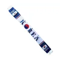 South Korea soccer fan scarf for World Cup, blue and white satin material, 135x14cm - 135cm / Korean Style
