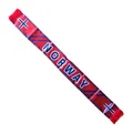 Satin fan scarf featuring Norway flag colors and printed country name text - 135cm / Norway
