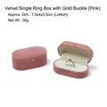Pink velvet jewelry ring box with gold clasp for gift packaging and storage - Single Ring Box / 7.5*4*3.5cm / Pink