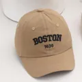 Classic khaki children's baseball cap with black embroidered Boston 1630 lettering - Toddler 1-3 Years 48-50cm / Dark Khaki