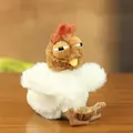 Cute plush white chicken toy with sleepy eyes and red comb for bag charm - Egg-laying Hen Color Blocking / Approx. 14cm
