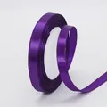 Premium 1cm wide deep purple satin ribbon roll for elegant gift wrapping and DIY crafts - 46# Deep Purple