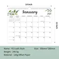 2027 January monthly wall calendar with spiral binding and leaf design, 14x11 inches - Leaf Pattern (2027.1-2028.6)
