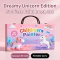 Set da pittura professionale con unicorno da 50 pezzi per bambini in valigetta rosa - Unicorno da Sogno / Set da 50 pezzi