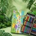 Set artistico da 50 pezzi a tema dinosauri per bambini con pennarelli e pastelli - Tema Dinosauro / Set da 50 pezzi